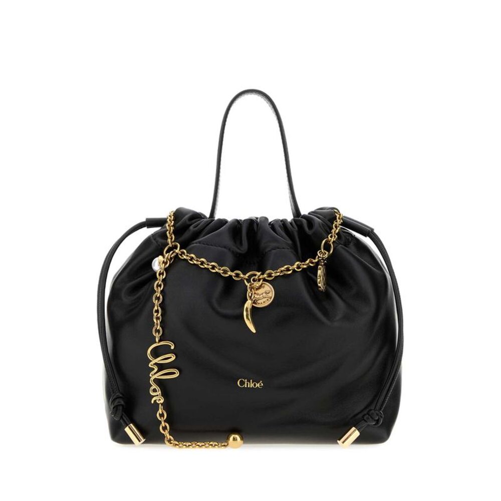 Chloe Women Black Nappa Leather Small Chloe Icons Bucket Bag